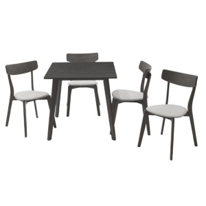 Комплект маса и столове Benson-Toto 5 части сив рустик 80x80x75 см - Img 2