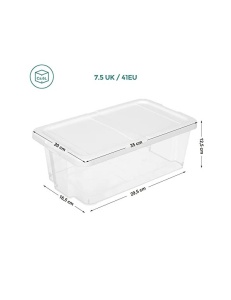 Комплект от 12 кутии за съхранение на обувки, Songmics, LSP12WT, Прозрачни - Img 5