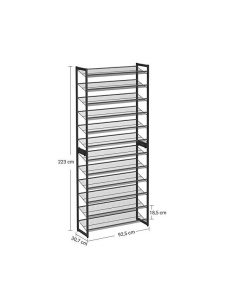 Комплект от 2 стелажа за обувки, Songmics, 48-60 двойки, Черен 92 x 30 x 223 см - Img 7