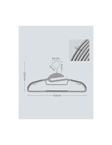 Комплект от 20 пластмасови закачалки, Songmics CRP41G, сив / дебелина 0.5 см - Img 7