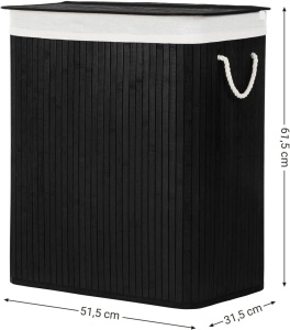 Кош за пране Songmics Black 51.5x31.5x61.5 cm - Img 4