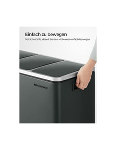 Кош за рециклиране, 3 x 18L, Soft-Close, Черен, LTB54GS, 61 x 31 x 56 см - Img 6