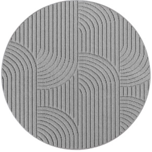 Кръгъл килим, Helix V2, сребрист, 200x200 см - Img 2