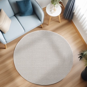 Кръгъл килим Loom Cream 160x160 cm - Img 4