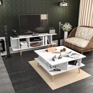 Масичка за кафе Akya Coffee Table - Бял - Img 2