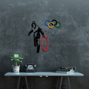 Метална картина Banksy Многоцветна 62x61 см - Img 4