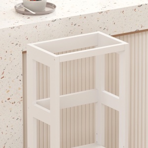 Монтесори дървена кула за учене за деца Chiquel White 45,7x51x90 cm - Img 5
