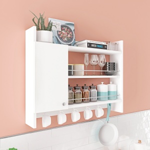 Окачен кухненски рафт Knerr White 85x15x65 cm - Img 1