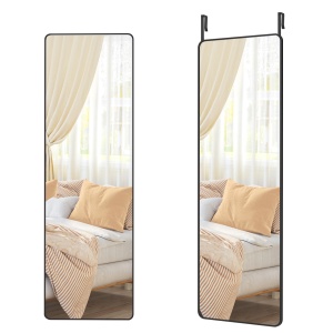 Подово огледало Черно Songmics 120x40x1,3 cm - Img 6