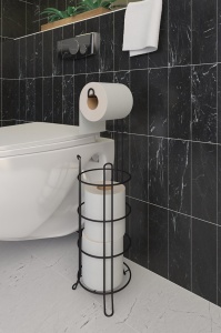 Поставка за тоалетна хартия SB061 Черен 15x15x55 см