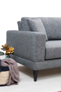 Разтегателен диван за 3 места Nordic Тъмен сив 210x90x85 см - Img 5