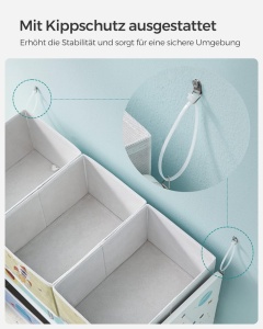 Рафт за организиране на детски играчки, Songmics, Бял, 62.5x29.5x60 см - Img 5
