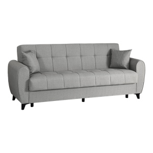 Canapea extensibila cu 3 locuri si spatiu de depozitare, Lincoln, Pako, Gri deschis 226x84x93 cm - Img 2