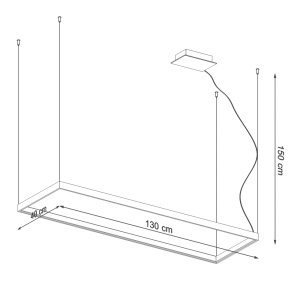 LED полилей 3000K, Tuula, златист, 130x40x150 см - Img 6