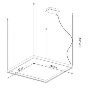 LED полилей 4000K, Nelya, златист, 80x80x150 см - Img 6