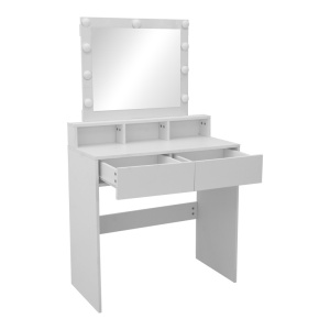 Masa machiaj LED, Virna, Pako, Alb 80x40x145 cm - Img 3