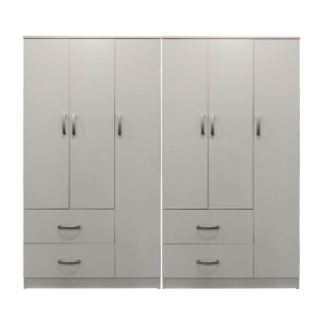 Гардероб с 6 врати, Athos V16, бял, 180x42x180 см - Img 3