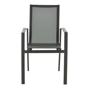 Градински стол Dashiell черен метал черен текстилен черен 71x58x94 cm - Img 4