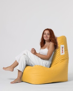 Градински фотьойл пуф Diamond Yellow 60x90x35 cm - Img 15