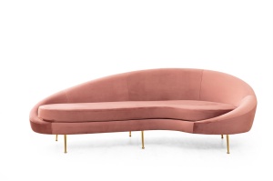 Диван за 3 места Есес Розов 255x120x85 см - Img 5