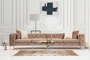 Диван за 4 места Como Крем 344x90x72 см - Img 1