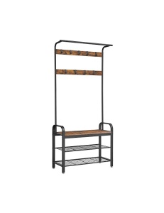 Закачалка с пейка за съхранение, Vasagle, 33.7 x 84 x 183 см, Кафяво рустикално