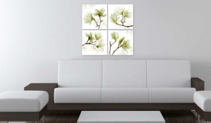 Картина - Възхищение на магнолия 80x80 см - Img 2