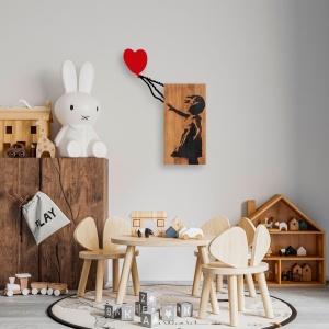 Картина от дърво и метал Banksy Нук 83x60 см - Img 2