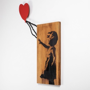 Картина от дърво и метал Banksy Нук 83x60 см - Img 6
