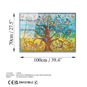 Картина от закалено стъкло с UV защита Многоцветна 70x100 см - Img 9