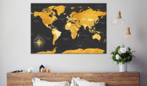 Картина от корк - Golden World [Карта от корк] 90x60 см - Img 2