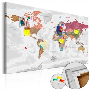 Картина от корк - Travel Around the World [Карта от корк] 120x80 см