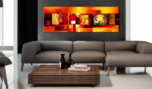 Картина - Golden Spell 150x50 см - Img 2