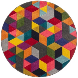 Килим Dynamic Многоцветен 160X160 см, кръгъл, Flair Rugs - Img 2