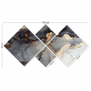 Комплект картини от платно (4 части) 4MDF1471082561 Многоцветен 60x115 cm - Img 3