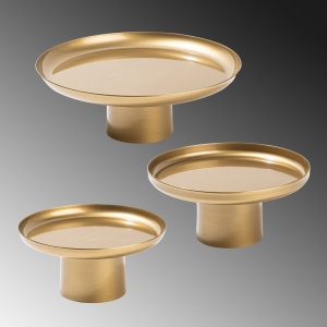 Комплект от 3 декоративни метални чинии GED-007 Gold 25.5x25.5x25.5x9 cm - Img 6