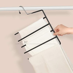 Комплект от 4 закачалки с 5 пръта от метал, Songmics, Черен, 35x32x0.5 см - Img 5