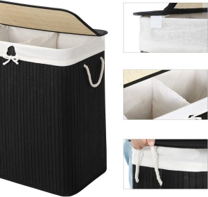 Кош за пране Songmics Black 51.5x31.5x61.5 cm - Img 5