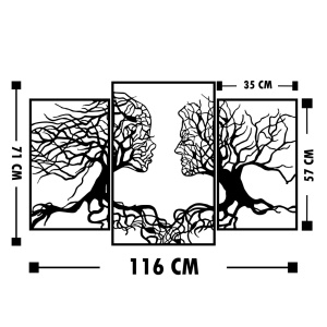 Метален декоративен аксесоар за стена Metal-499 Black 116x71 cm - Img 4