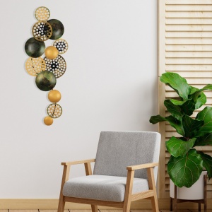 Метална картина Bronte Многоцветна 90x8x42 см - Img 2