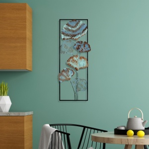 Метална картина Fig Многоцветна 32x90x4 см - Img 3