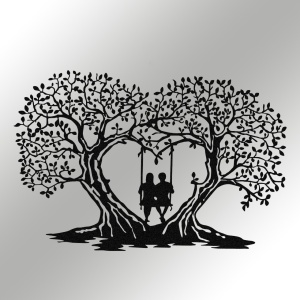 Метална картина Love Черен 65x43 см - Img 7