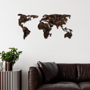 Метална картина World Multicolor 127x60x1.5 см - Img 3