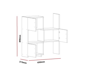 Многофункционален шкаф Анна бял 65x89.8x31.5 см - Img 7