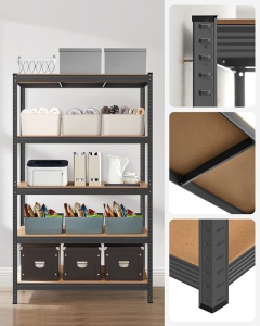 Рафт Songmics, 5 рафта, 60 x 120 x 200 см, Черен, GLR060B01 - Img 5