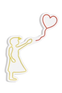 Светеща LED декорация за стена Balloon Girl Жълта 56x42x2 см - Img 7
