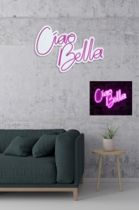 Светеща LED декорация за стена Ciao Bella Розова 32x45x2 см - Img 4