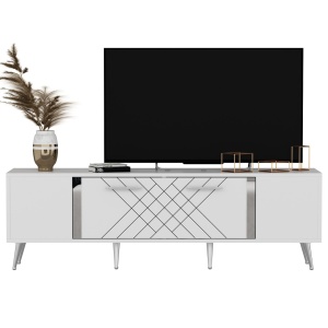ТВ конзола Детащ Бял 150x48.2x35 см - Img 4