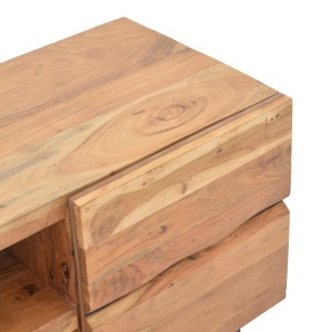 Телевизионен скрин Dervie от естествено масивно акациево дърво 130x43.5x43.5x66.5 cm - Img 6