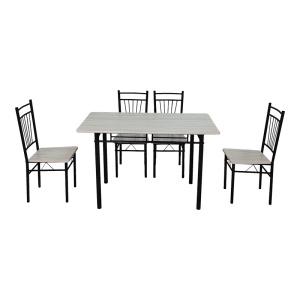 Трапезен комплект маса и столове от 5 части, Roza, дъб, 120x65x90 см - Img 2